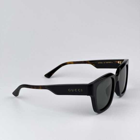 Gucci GG1670SK 001 BRAND NEW Sunglasses Black Havana Grey Unisex Square main image 6